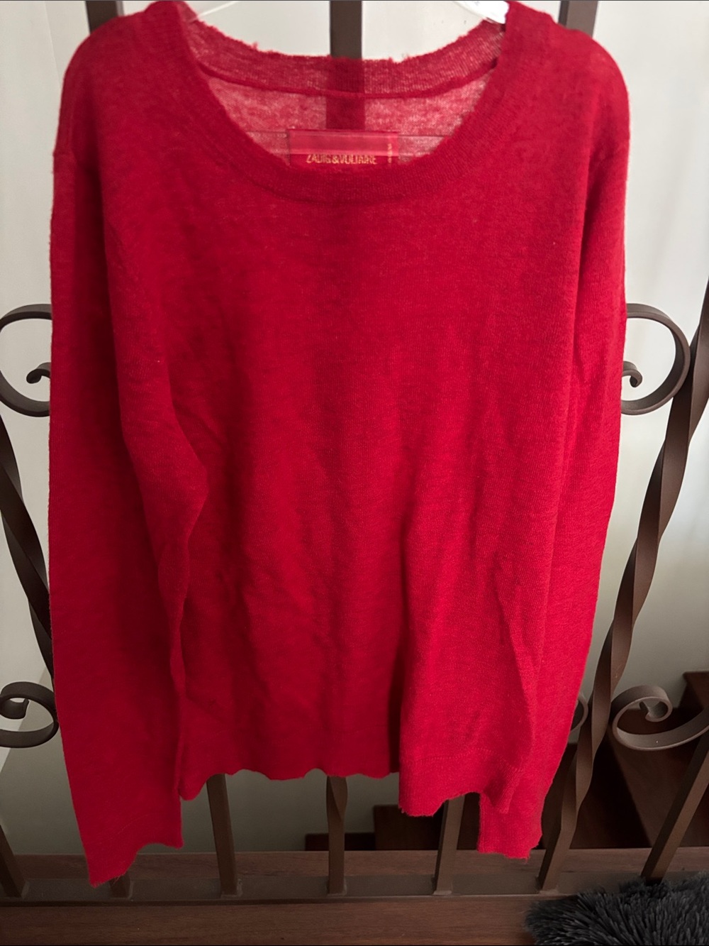 Zadig & Voltaire 100% Cashmere Red Crewneck Sweater